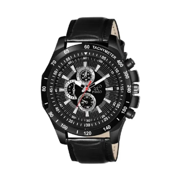 Piraso RSSL 2020 Black Leather Analog Watch