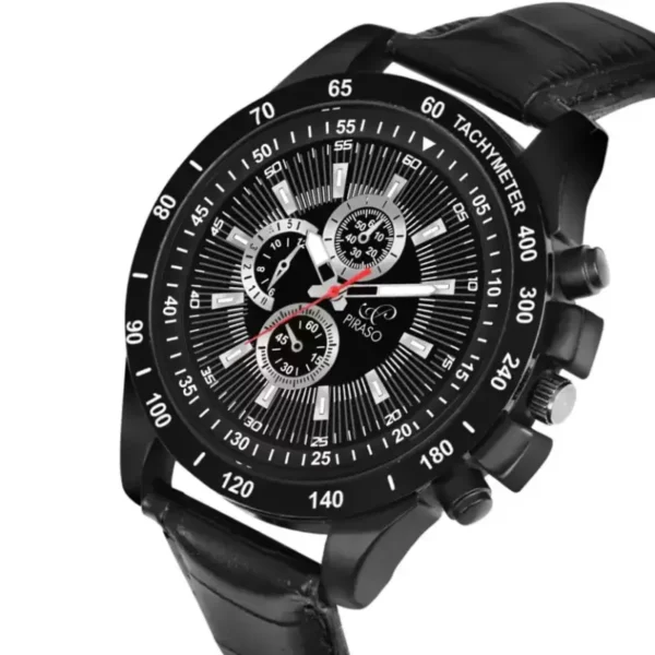 Piraso RSSL 2020 Black Leather Analog Watch