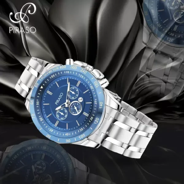 Piraso Men's Silver Stainless Steel Watch, Piraso RSSL 2022 Blue Dial