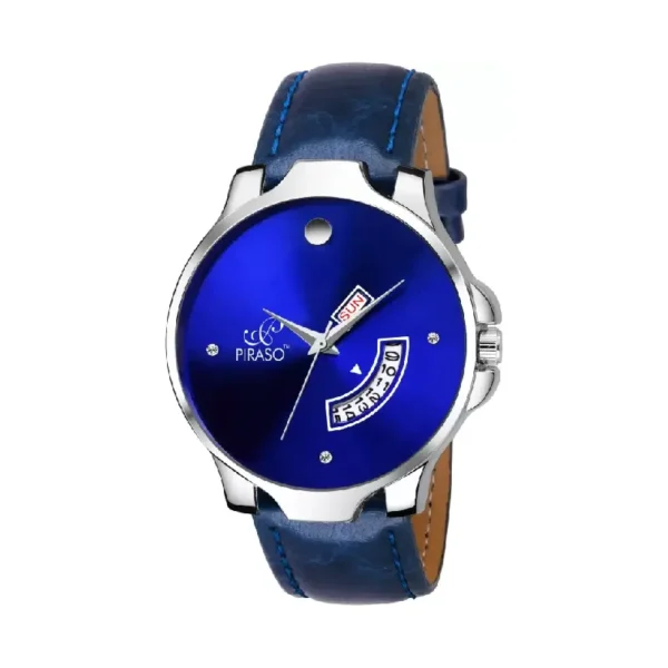 Piraso 1140-BL Blue Dial Men's Leather Strap Watch