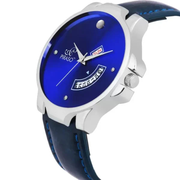 Piraso 1140-BL Blue Dial Men's Leather Strap Watch