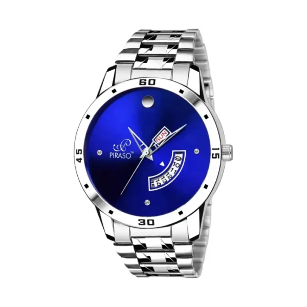 Piraso 1140-BL-CK Men's Blue Dial Silver Chain Analog Watch