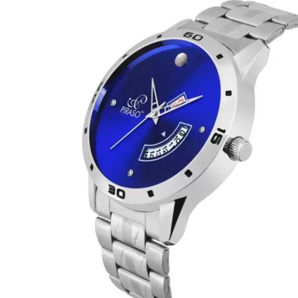 Piraso 1140-BL-CK Men's Blue Dial Silver Chain Analog Watch