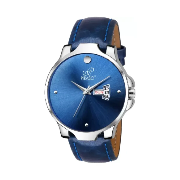Piraso 11466-BL blue dial men's watch, leather stra
