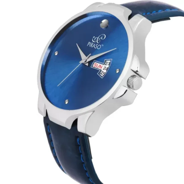 Piraso 11466-BL blue dial men's watch, leather stra