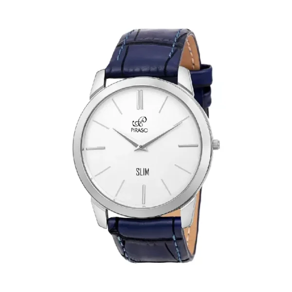 Piraso 1584 SL04 Men's White Dial Blue Leather Strap Watch
