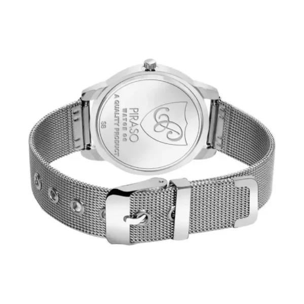 Piraso men's silver watch, Piraso 1584 SL04 white dial, elegant men's analog watch