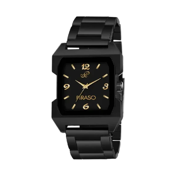 Piraso 1846 CL, Black Dial Analog Watch, Men’s Watch, Stainless Steel Strap