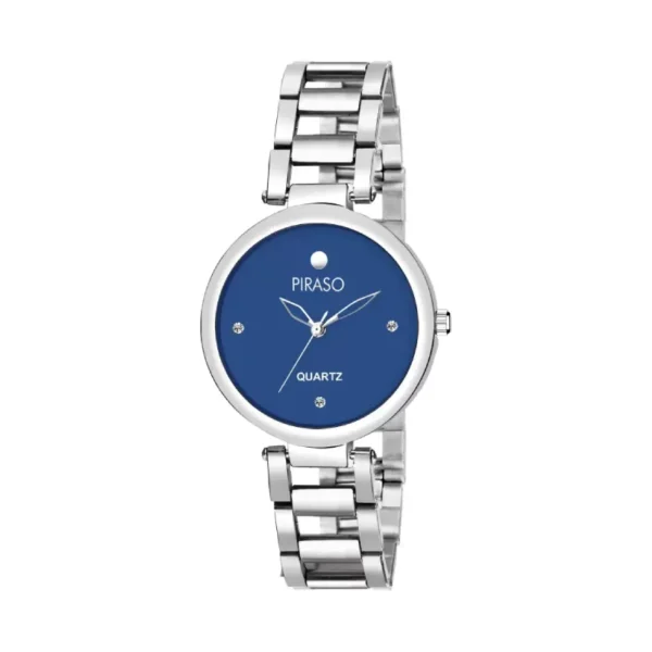 Piraso 2266-BL-CK women's watch, blue dial, silver chain, elegant analog watch