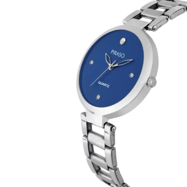 Piraso 2266-BL-CK women's watch, blue dial, silver chain, elegant analog watch