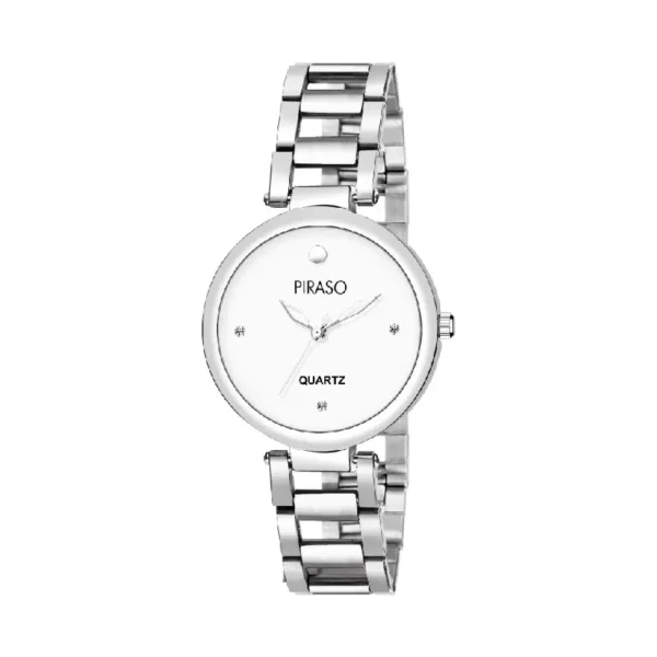 Piraso 2266-WH-CK Gitan women's silver chain analog watch, white dial