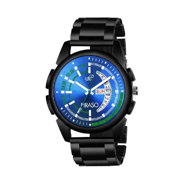 Piraso 27-BL-GN-CK Blue Dial Black Chain Analog Watch, Men's Analog Watch