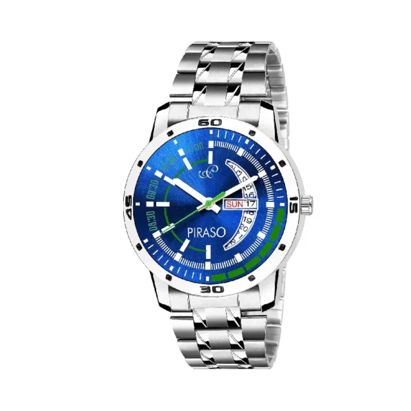Piraso 27-BL-GN-CK Blue Dial Silver Chain Analog Men's Watch