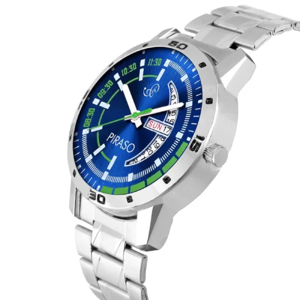 Piraso 27-BL-GN-CK Blue Dial Silver Chain Analog Men's Watch
