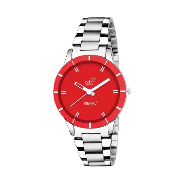 Piraso 9109-RD Red Dial Silver Chain Women's Watch