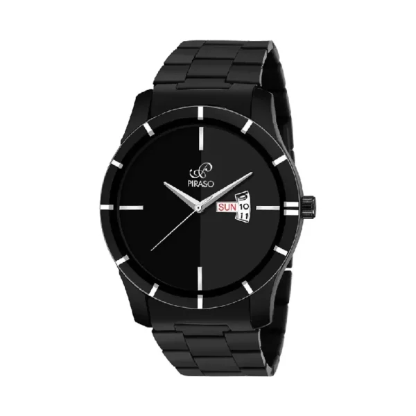 Piraso D&D 11-605 Black Dial Black Chain Analog Watch, Men's Black Dial Watch, Piraso Men's Watch