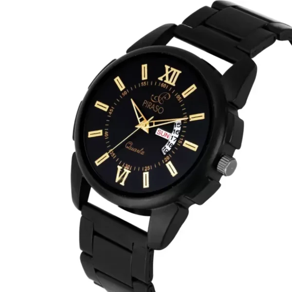 Piraso men’s black watch, Piraso D&D-15 black chain watch