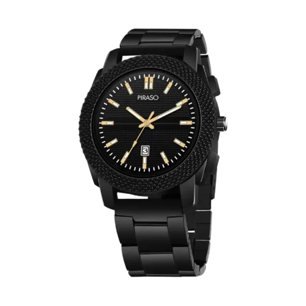 Piraso D&D 2021 Watch, Black Dial Black Chain Analog Watch, Men's Stainless Steel Watch