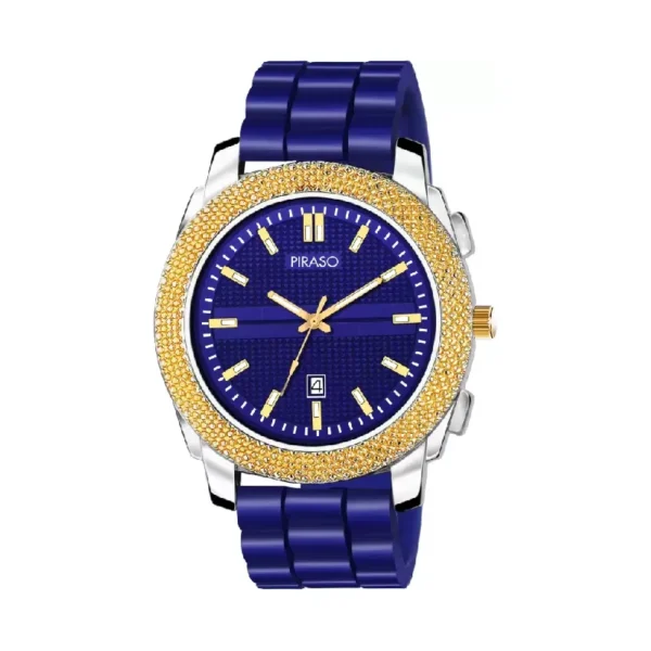 Piraso D&D 2021 Blue Dial Blue Mesh Silicon Strap Analog Watch for Men