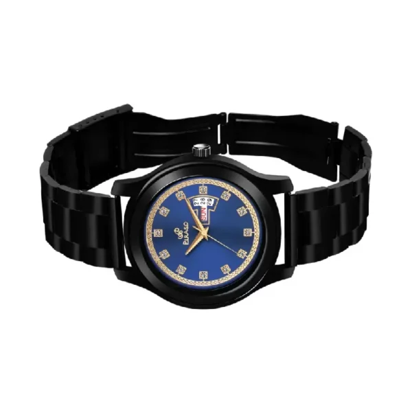 Piraso D&D C24 blue dial men's watch, stylish black chain watch for men.