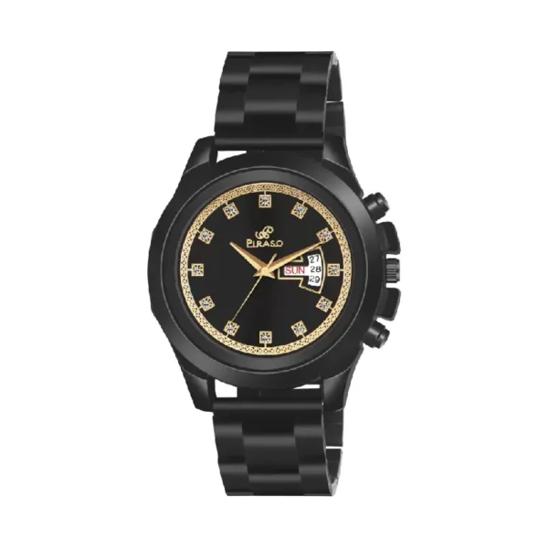 Piraso men's black analog watch, Piraso D&D RS24 black chain watch