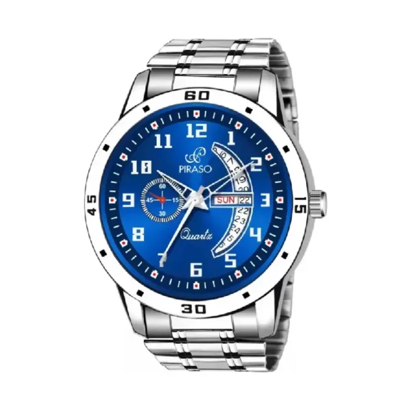 Piraso men's silver analog watch, PR2727 blue dial